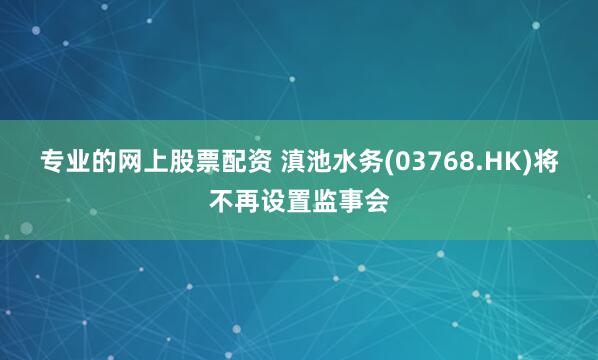 专业的网上股票配资 滇池水务(03768.HK)将不再设置监事会